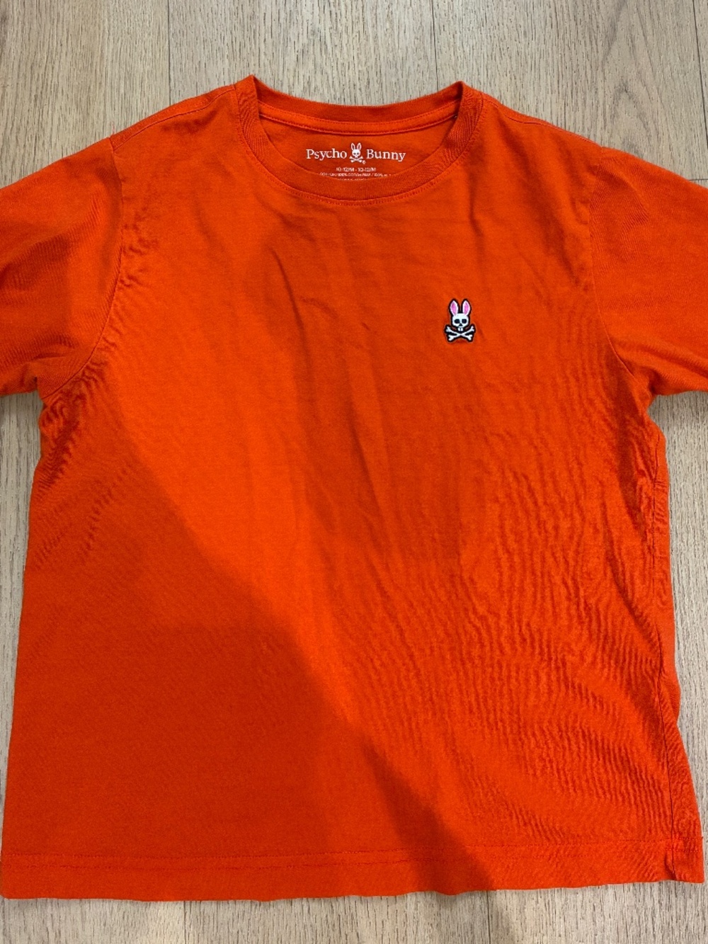 Psycho Bunny Boys 10-12 M Orange Pima Cotton Logo T-Shirt